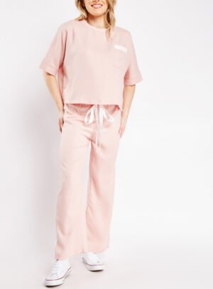 Ensemble rose décontracté (haut et pantalon)